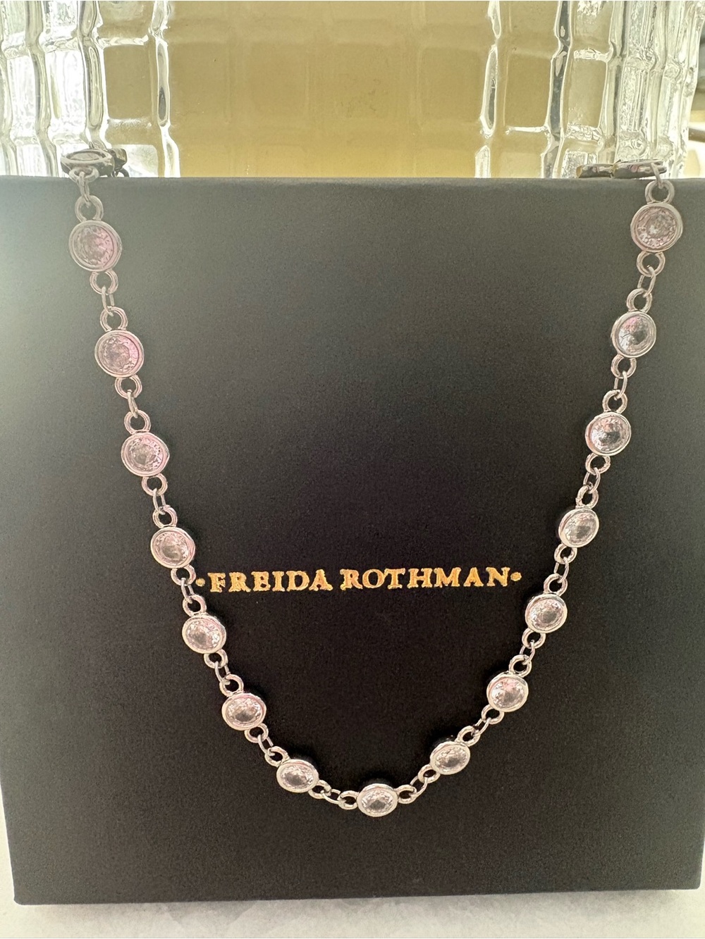 Lumi Bezel Necklace from Freida Rothman Vault